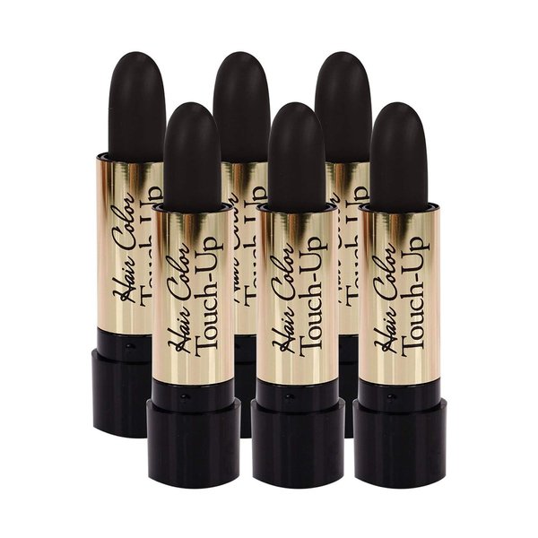 (6 PACK) Root Color Cover Stick Hair Color Touch-Up 0.15oz (BLACK)