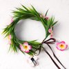 KorViSHOW Hawaiian Flower Crown Headband - 3 Pcs Hawaiian Plumeria Flower Hair Clips Pink Tropical Floral Headpiece Luau Accessories for Women Girls Beach Pool Party Decorations Favors Supplies