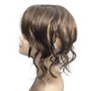Anemone 14inch Body Wave Human Hair Bangs Wavy Human Hair Toppers Clip In Hair Fringe Hairpieces Natural Brazilian Remy Hair Extensions (Light Brown)