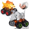 Oriate Squishy Soft Rubber Monster Truck Toys for Boys Age 4-7, 2 Pack Animals Cartoon Cars, Toddler Toys for Ages 3 4 5, 2 Pack Push and Go Friction Car Playset