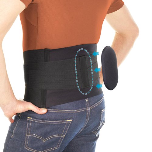 BioSkin Lumbar Support Back Brace - Provides Lower Back Support, Sciatica Pain Relief, Herniated Discs, and Back Sprains, Back Belt Support for Men and Women, Back Pain Relief Products