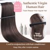 GOO GOO Sew in Hair Extensions Real Human Hair, Weft Hair Extensions Human Hair, 2 Dark Brown 20inch 105g, Weft Bundles Straight Silky Remy Hair