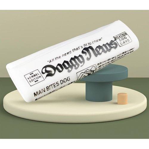 GabeFish 2 PCS Newspaper Dog Toy, 6.2 x 2.1-in (16 x 6.5 cm), Funny Chew Toys for Dogs, Teething Chew Toys for Dog