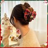 Christmas Khaki Bow Hair Clips,Xmas Plush Claw Clips,Christmas Plaid Bow Hairpin with Bell Design for Thick Thin Hair,Strong Hold Jaw Clip for Women Girls Christmas Party Cosplay Hair Accessories