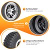 HobbyPark Pre-Glued 1/10 RC Short Course Truck Tires and Chrome Wheels 12mm Hex for Traxxas Slash 2wd 4x4 Vxl BL-2S Redcat Blackout SC Pro TR10 Losi 22S SCT 3S 4S Lipo Brushless Power (120mm Height)