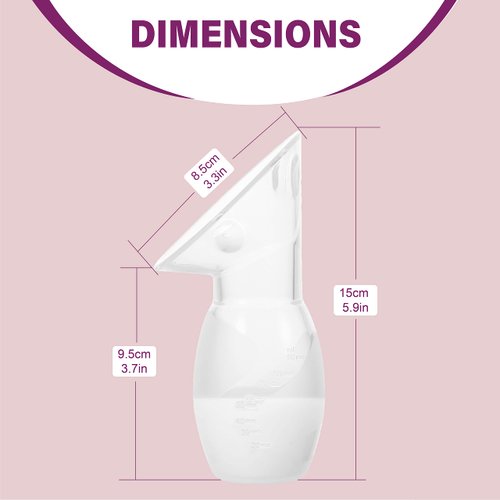 Amplim 2-Pack Manual Breast Pump for Breastfeeding | Food Grade Silicone Milk Collector with 2 Leak-Proof Stoppers | Enhance Milk Production | BPA Free FSA HSA Eligible – 4oz Blue