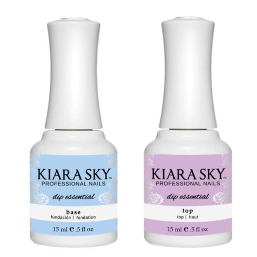 KIARA SKY Professional Nail Oil | Dip Manicure Nail Liquid Essentials | Long Lasting Nail Cleaner Tool | Beauty Essentials Nail Design Tools Oil | Nail Repair Treatment Oil 0.5 fl oz, (Top & Base Duo)