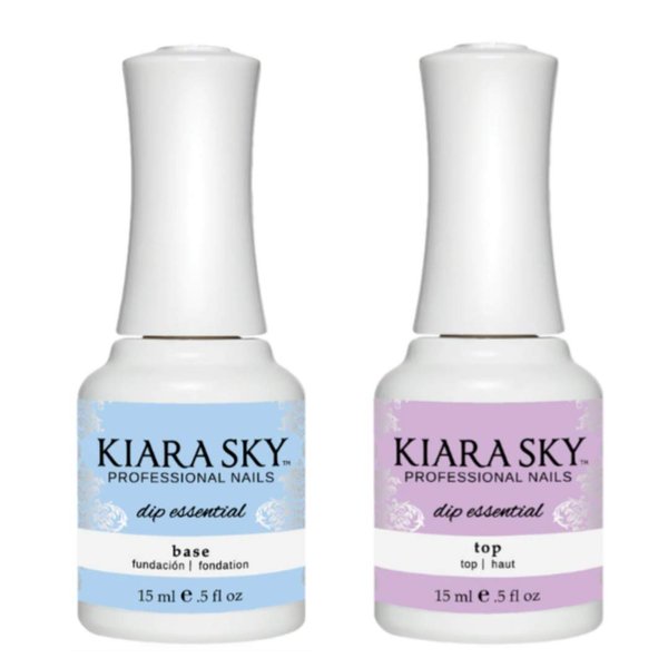 KIARA SKY Professional Nail Oil | Dip Manicure Nail Liquid Essentials | Long Lasting Nail Cleaner Tool | Beauty Essentials Nail Design Tools Oil | Nail Repair Treatment Oil 0.5 fl oz, (Top & Base Duo)
