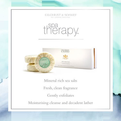 Gilchrist & Soames Spa Therapy Sea Salt Hand and Body Bar Soap - 1.5oz Soaps - 3 Pack - Luxury Resort and Hotel Quality