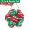 PUPTECK Squeaky Tennis Balls for Dogs - Christmas Dog Rubber Ball Toys 12 Pack, Interactive Dog Training Bounce Toys for Holiday, 2.5 inches