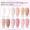 VENALISA 3 in 1 Rubber Base Gel For Nails, 6 Colors Jelly Gel Nail Polish Set Nude Pink Neutral Transparent Milky White Sheer Pink Gel Polish Strengthener Kit