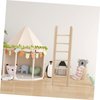 Toyvian 2pcs Mini Ladder Pet Toy Mini Doll House Miniature Dollhouse Furniture Wood Ladder Tiny Ladder Figurine Miniature Ladder Decor Mini Wood Ladder Mini Wood Ladders Pocket Model Moss