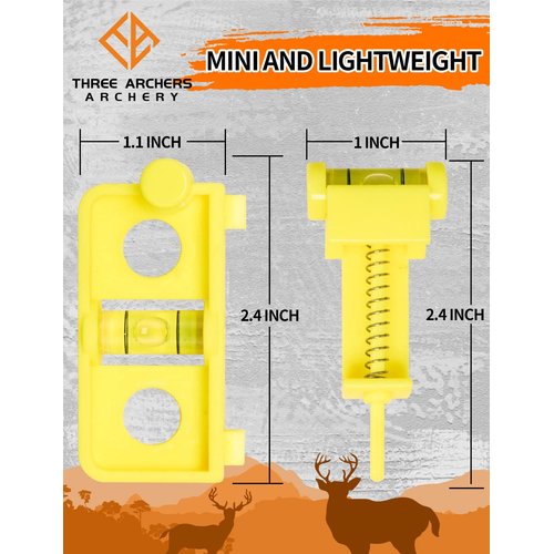 THREE ARCHERS Archery Bow Tuning and Mounting String Level Combo Kit for Compound Bows (Yellow)