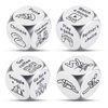 4PCS Date Night Dice Gifts for Boyfriend Girlfriend Valentines Day Gifts for Him Her 11th Anniversary Steel Gifts for Women Men 25th Wedding Anniversary Couple Games Exchange Dice Game Gag Christmas