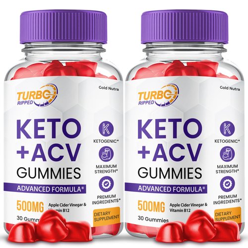 Gold Nutra (2 Pack) Turbo Ripped ACV Gummies, Maximum Strength, Official Turbo Ripped ACV Gummies, Apple Cider Vinegar Gummy, 2 Month Supply