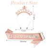 SuPoo Rose Gold Retirement Sash for Women Rhinestone Retired Crown Headband Tiara Retirement Gifts The Legend Has Retired Sash Crown Elegant Retirement Party Decorations Retired Decor