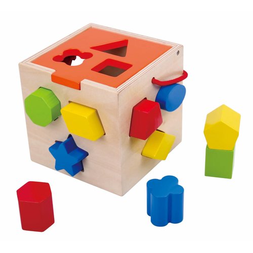 Fat Brain Toys Take-Along Shape Sorter - Wooden Montessori Learning Toy, 12 mos+