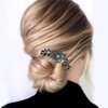 Casdre Black Wedding Hair Comb Silver Rhinestone Bridal Hair Piece Crystal Evening Party Hair Accessories for Women and Girls