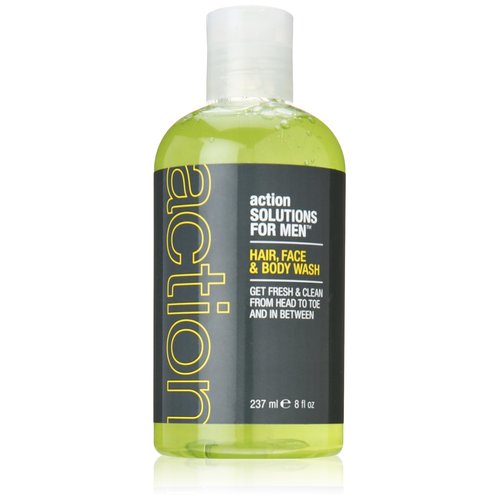 Action Solutions for Men All Over Hair/Face/Body Wash, Light Citrus, 8 Fluid Ounce