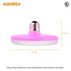 Sunlite UFO Pendant Fixture LED Light Bulb, 11 Watt, (50W Equivalent), 800 Lumens, Medium (E26) Base, Pink Housing, 30K-Warm White