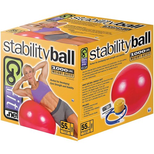 GoFit Balance and Stability Ball - 55cm , 65cm, & 75cm,Red,1082746