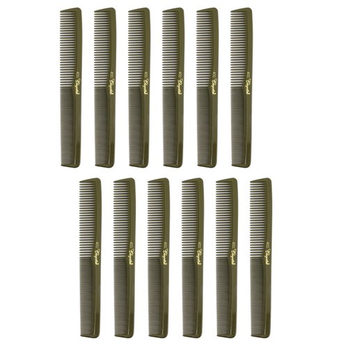 7 inch All Purpose Hair Comb. Hair Cutting Combs. Barber’s & Hairstylist Combs. Olive. 12 Units.
