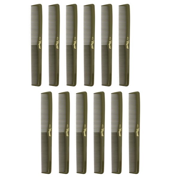 7 inch All Purpose Hair Comb. Hair Cutting Combs. Barber’s & Hairstylist Combs. Olive. 12 Units.