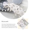 Unsutuo Flower Bride Wedding Hair Comb Silver Pearl Bridal Hair Accessories Leaf Hair Piece for Women and Girls