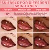 HOSAILY 2 Colors Peel Off Lip Liner Stain with Nude Butter Lip Gloss Combo for Women, Waterproof Long Wear Tattoo Lip Stain Peel Off, Non Sticky Lip Tint Nude Brown Lip liner Set Lipstick Makeup