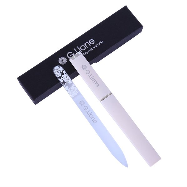 G.Liane Best Crystal Nail File Set Professional Nail File Manicure Pedicure Kit for Natural Nails Acrylic Nails Gels Nails Manicure Tools for Home and Salon (Rose White) …