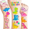 Generic Pink Dinosaur Temporary Tattoos Birthday Party Supplies Favors Decorations Super Cute 96PCS Fake Tattoos Stickers for Boys Girls School Classroom Rewards Gifts Ideal Halloween