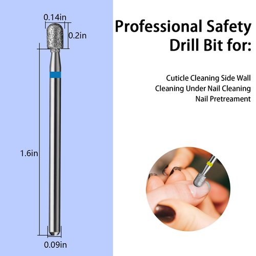 C12rtive Nail Drill Bit,Cylinder Diamond Carbide Cuticle Remover Bit,3/32" Shank,Professional Diamond Carbide Nail Drill Bit for Acrylic Gel Nails,Home Salon & DIY(Medium)