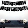 Bad Two the Bone Banner, 2nd Birthday Party Decorations, Rock N Roll Bone Skull Second Birthday Decoration, Born to Rock Music Theme 90s Birthday Party Supplies Black for Boys Kids