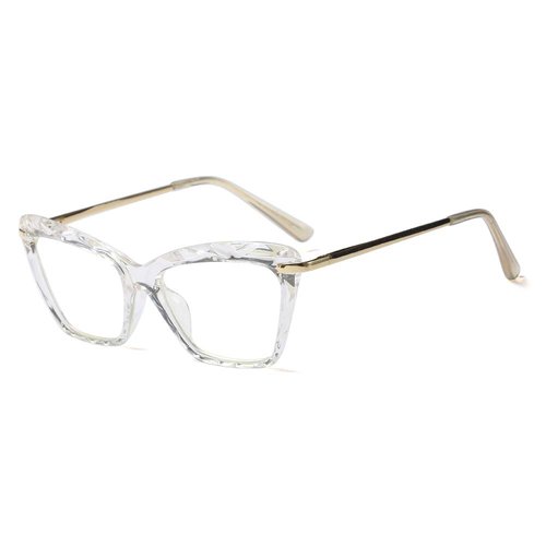Jurchio Computer Reading Glasses Blue Light Blocking Readers for Women Cat Eye Lightweight Frame Eyeglasses Anti Glare Lens (Crystal Clear, 2.25)