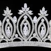 QXMYOO Luxury Cubic Zirconia BrideTiara and Crowns for Women Silver CZ Bridal Headpiece for Wedding Prom Birthday Pageant Quinceanera (Silver)