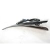 Dark silver bow blue crystal flower alligator hair claw clip clamp