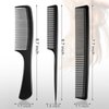 3 Pieces Rsiynax Professional Teasing Comb, Premium Black Carbon Fiber Hair Comb Set for Cutting and Styling, Fine and Wide Tooth Hair Barber Combs for Women and Man