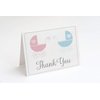 Twins Baby Shower Thank You Cards Gender Reveal Thank You Notes Thank You Cards Shower Lovely Carriages Twins White Pink Blue Grey Gray Stroller Twins (24 Count)