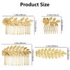 BOYIVI 4 PCS Hair Comb Set, Gold Leaf Hair Side Combs with Teeth, Hair Barrette, Rhinestone Wedding Headpiece Hair Accessories for Women, Girls, Bride, Bridesmaid