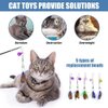 MiOYOOW 5PCS Cat Feather Toy Attachments, Interactive Cat Wand Toy Refills Detachable Cat Toy Wand Attachments with Bells for Cat Toy （Random Colors）