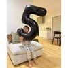 Black Number 5 Balloon 40 Inch, 5 Balloon Number, 5th Birthday Decorations, Black Party Supplies for Boys Girls