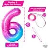 KatchOn, Giant Rainbow Number 6 Balloon - 40 Inch | Galaxy Number 6 Balloon | 6 Balloon Number for Birthday Girl | Number Six Birthday Balloon for 6th Birthday Decorations | 6th Birthday Balloons