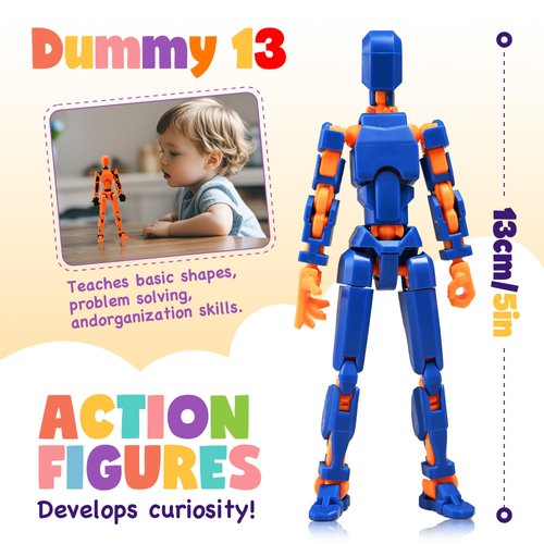 GAOFBA 【Assembly Required】【Shoulder Armor Upgrade】 10pcs Lucky 13 Action Figures, Dummy Titan 13 Action Figures, Multi-Jointed Movable，with 3 Hand-Shapes, 4 Weapons (10PCS)