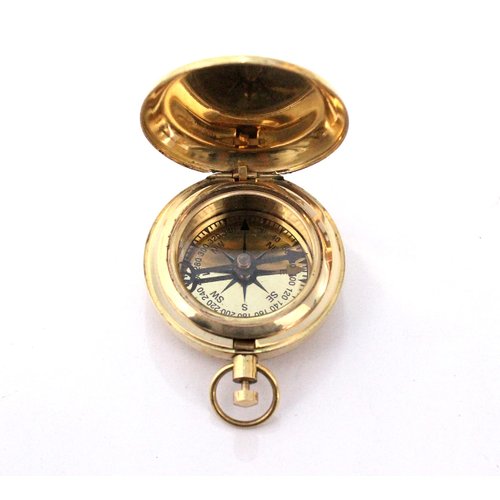 collectiblesBuy Handmade Brass Compass Nautical Collectible Retro Style Pocket Compass Decorative Gift Small Brass Finish Compass Push Button