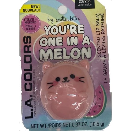 Generic Hey Smitten Kitten You're One in A Melon! Super Cute Cat Shaped Watermelon Flavored Lip Balm 0.37 Oz, Clear