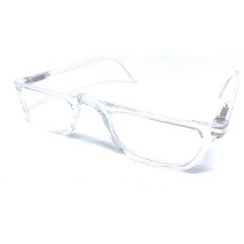 The Felix Rectangle Half Frame Reading Glasses, Unisex Half Rim Readers + 2.00 Clear
