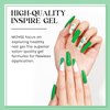 MIZHSE Gel Nail Polish, Green Gel Polish 15ml, Glossy Shiny Effect Summer Color Sheer Green Nail Gel Soak Off Nail Art Salon DIY Manicure at Home