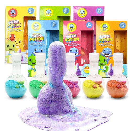 Kids Bath Bombs Potions, SWCANDY 6 Pack Bubble Bath Toys Tub for Kid Colorful Fizzy Fun, Cool Foam Kit Color Scientific Magical Nontoxic Fizzes Eruption Girls Toddler stocking stuffers Christmas Gifts