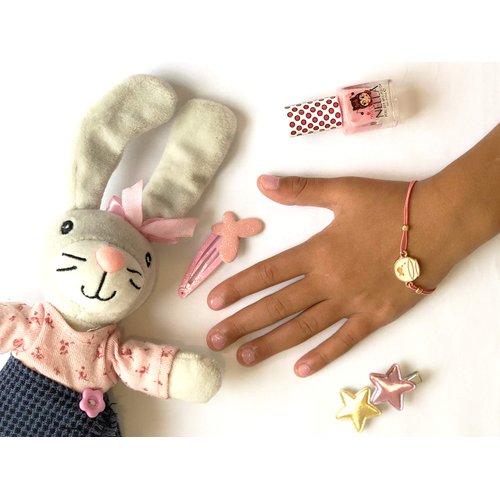 MISS NELLA Cheeky Bunny Special Pink – Safe Pink Glittery Nail Polish for Kids, Non-Toxic & Odor Free Formula for Children and Toddlers, Natural Water Based for Easy Peel Off