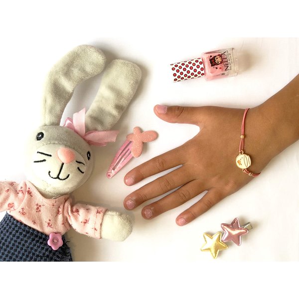 MISS NELLA Cheeky Bunny Special Pink – Safe Pink Glittery Nail Polish for Kids, Non-Toxic & Odor Free Formula for Children and Toddlers, Natural Water Based for Easy Peel Off